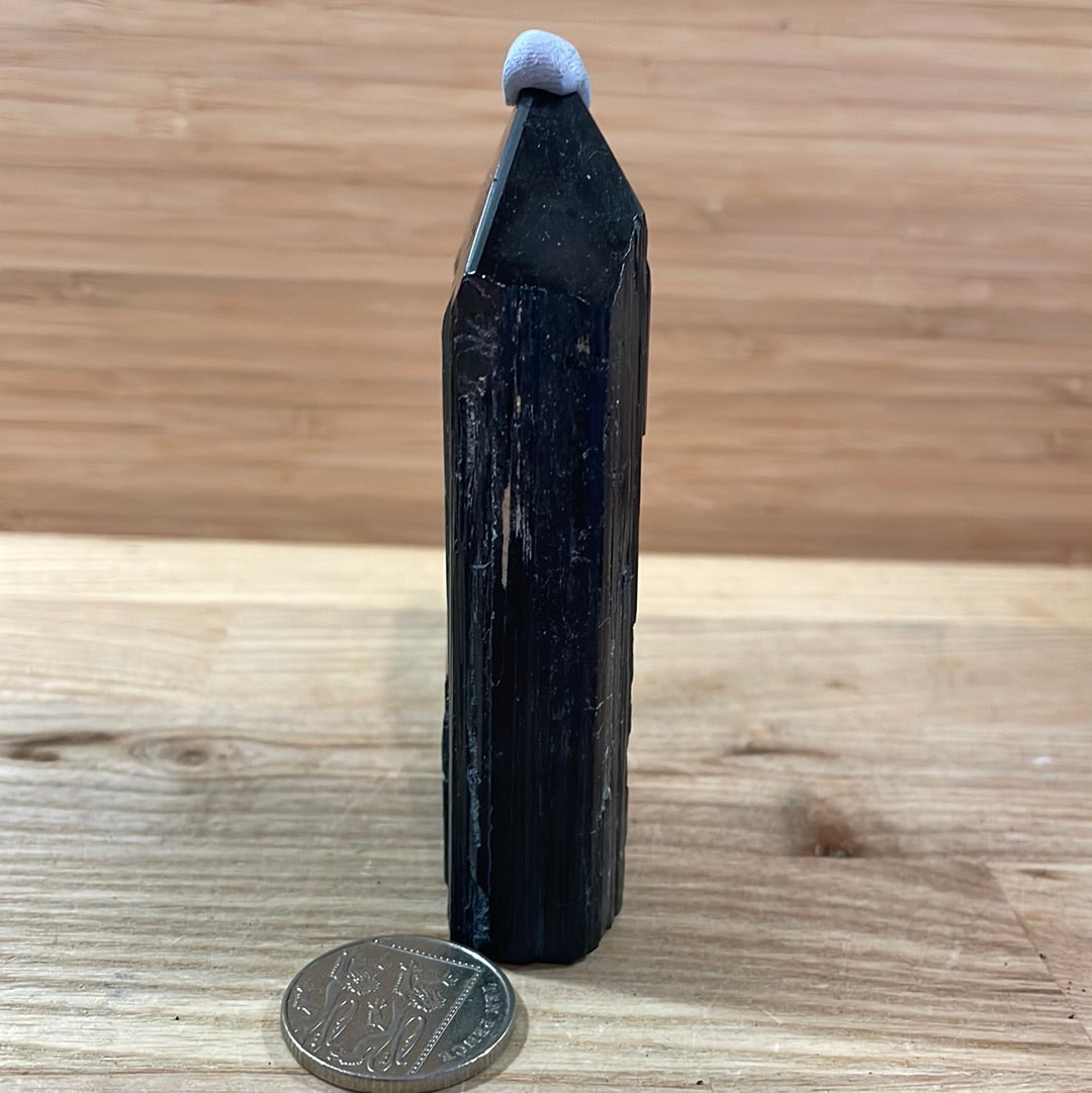 Black Tourmaline Raw and Polished Point