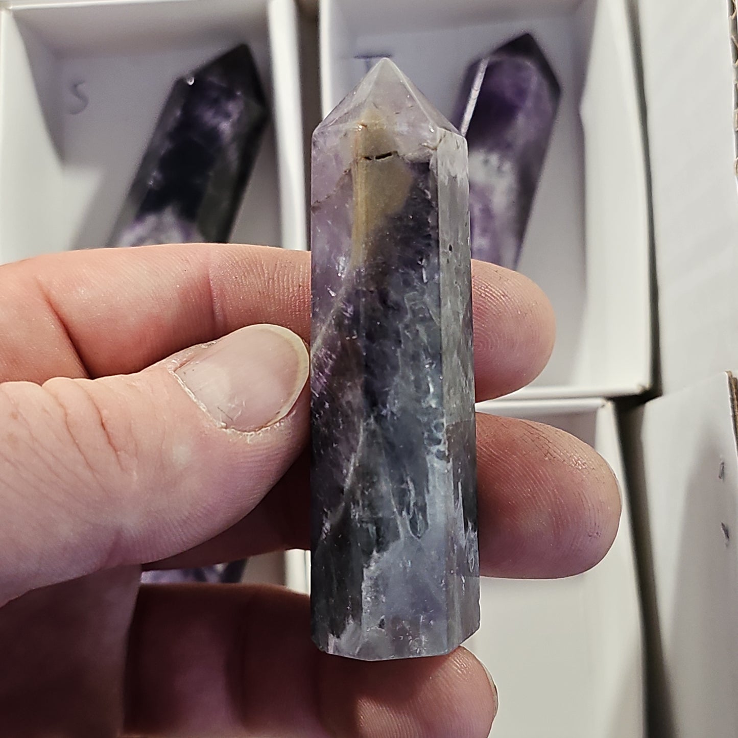 Chevron Amethyst Points