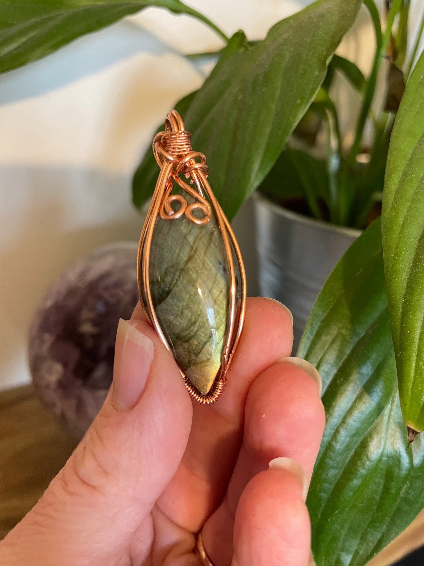 Wire Wrapped Labradorite Pendant