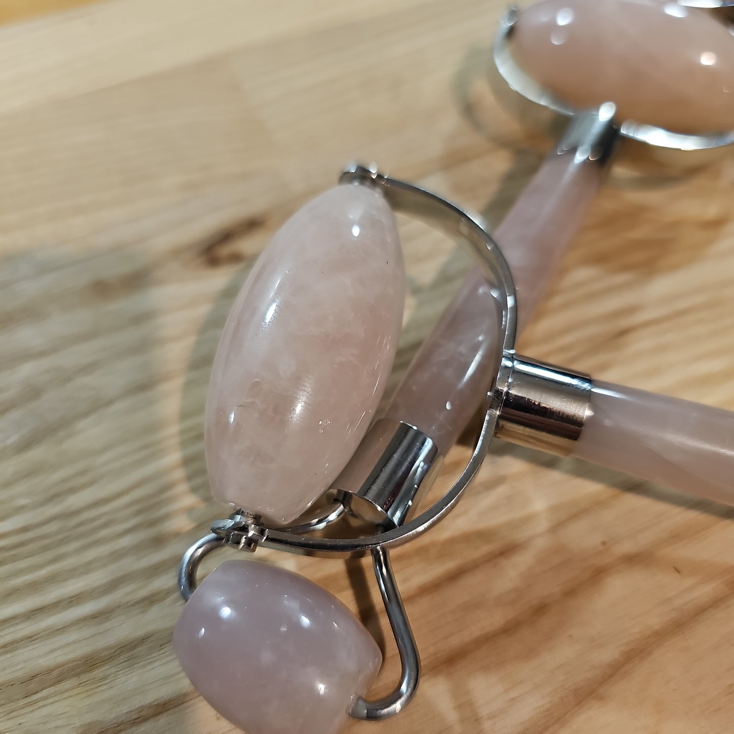 Rose Quartz Rollers (Stainless Steel)