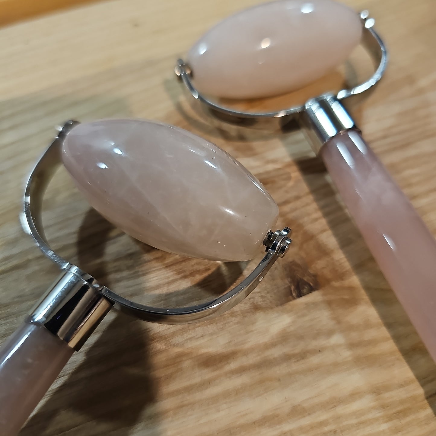 Rose Quartz Rollers (Stainless Steel)