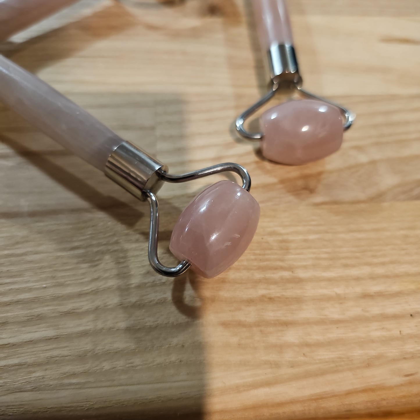 Rose Quartz Rollers (Stainless Steel)