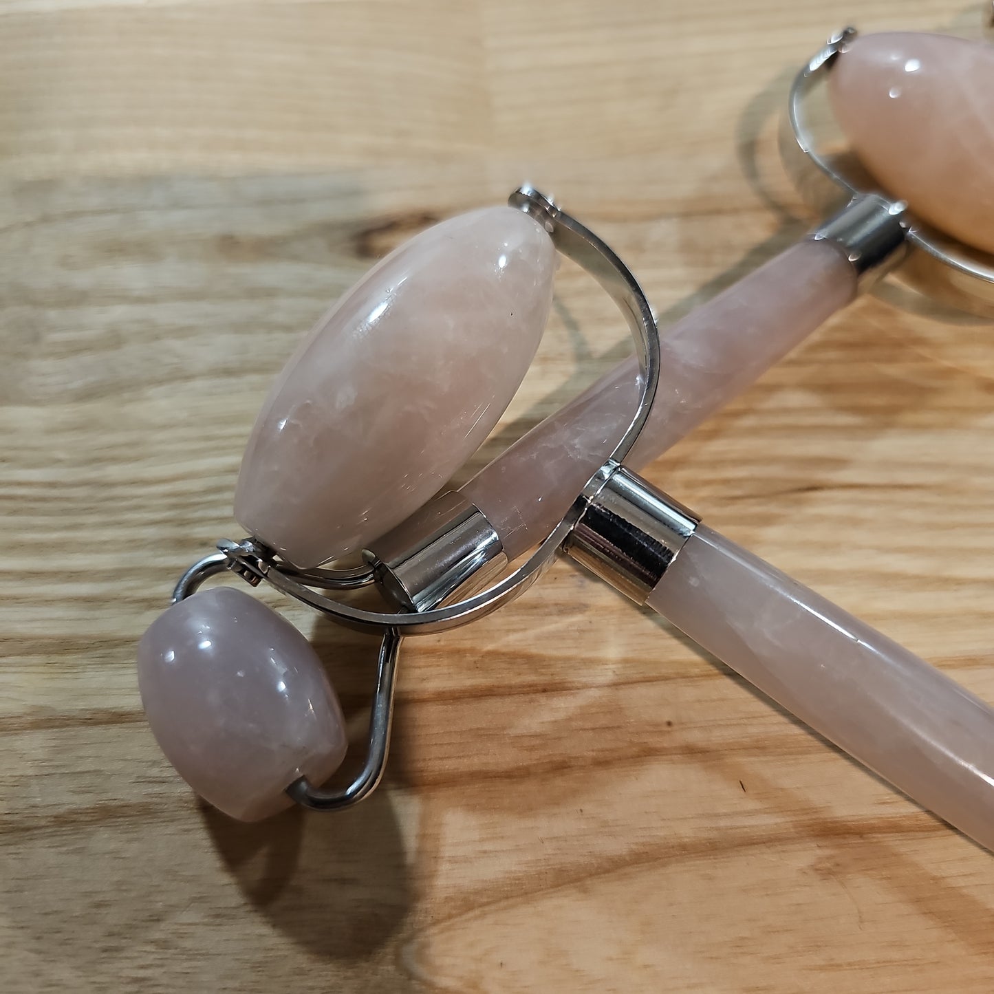 Rose Quartz Rollers (Stainless Steel)