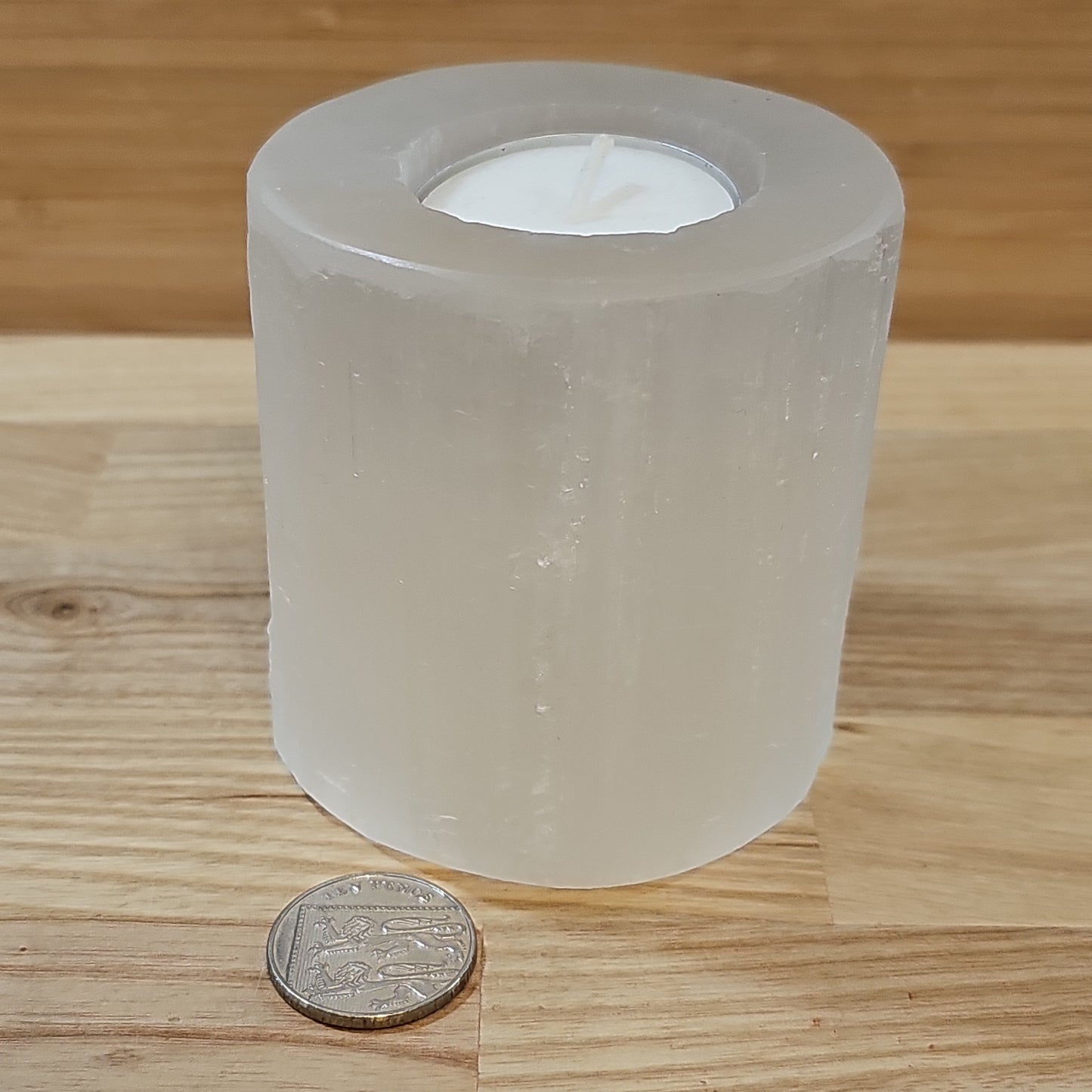 Selenite Tea Light Holder Round