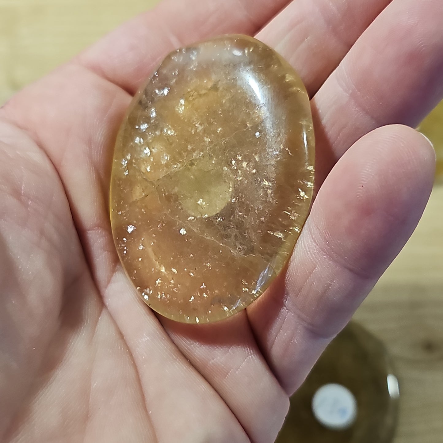 Yellow Fluorite Palmstone