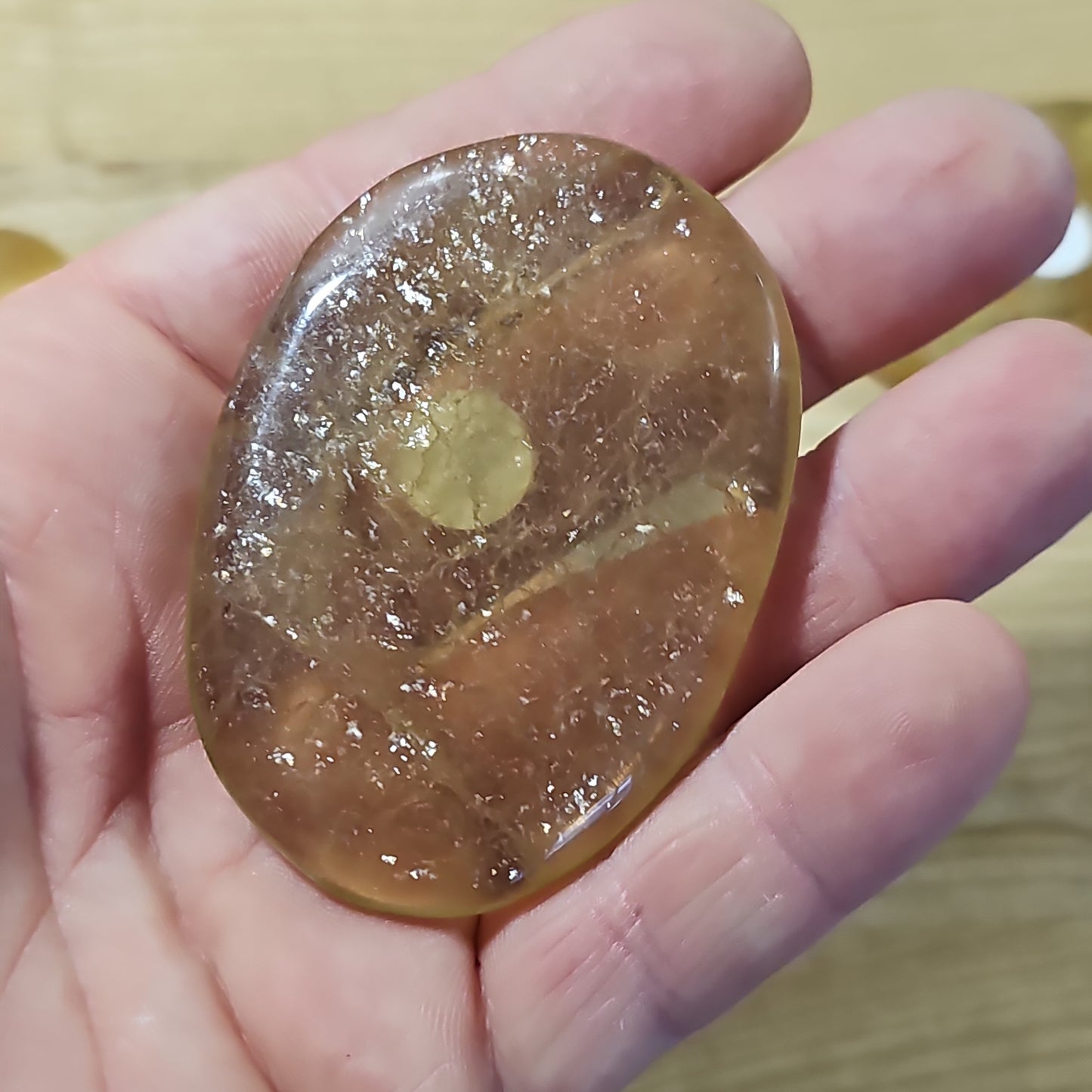 Yellow Fluorite Palmstone