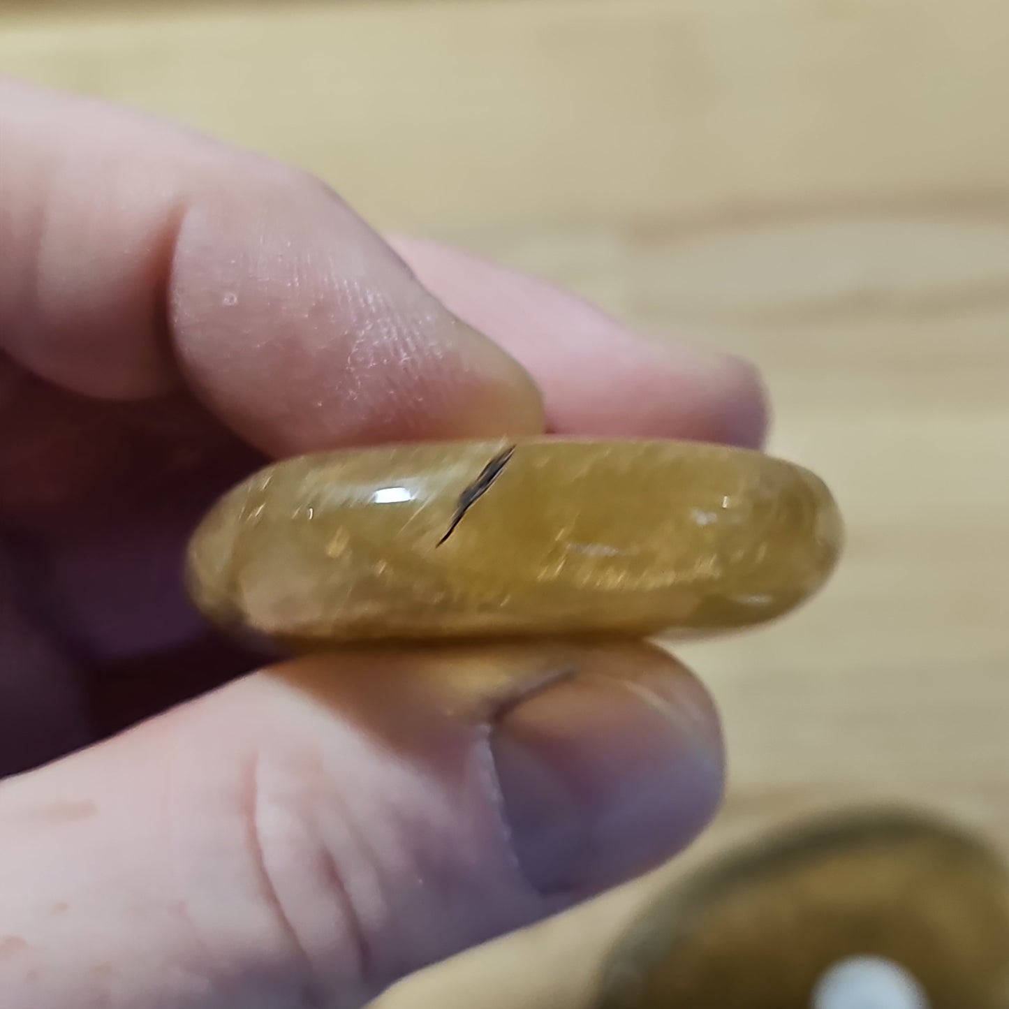 Yellow Fluorite Palmstone