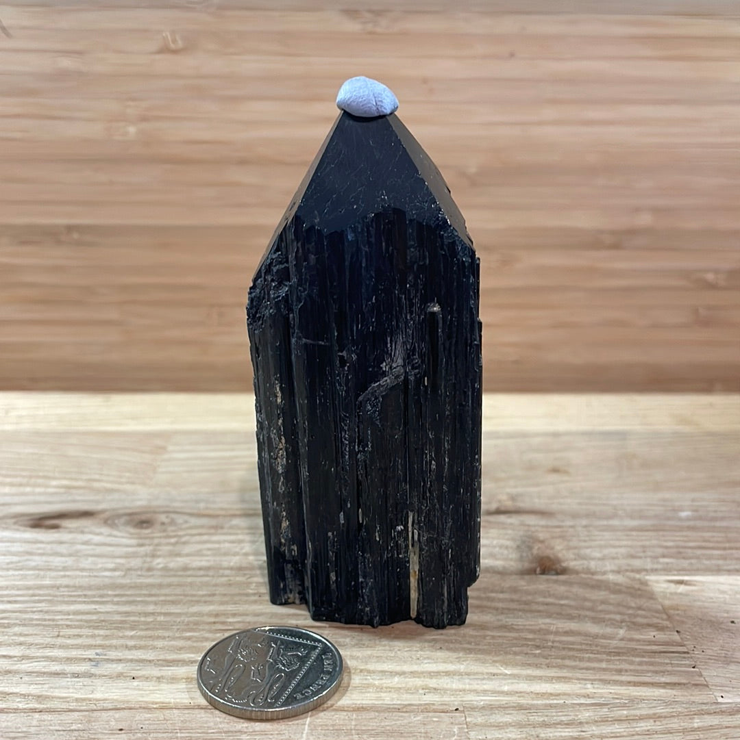 Black Tourmaline Raw and Polished Point
