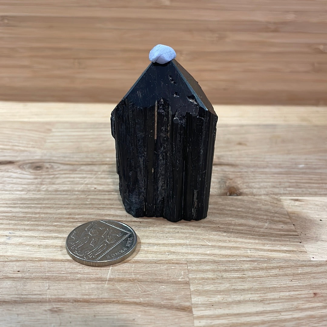 Black Tourmaline Raw and Polished Point
