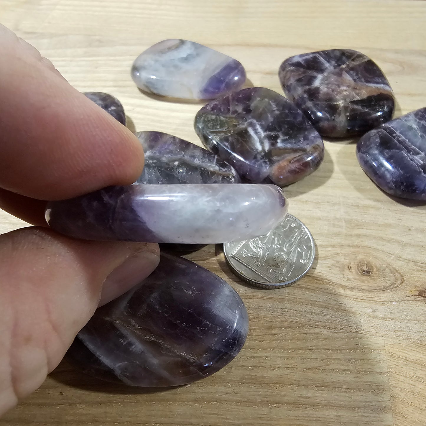 Chevron Amethyst Smoothstone