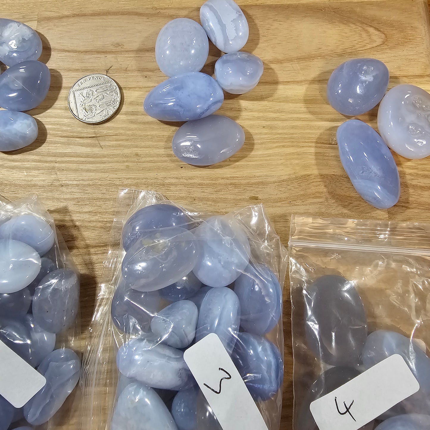 Blue Chalcedony Tumblestone (A Grade)