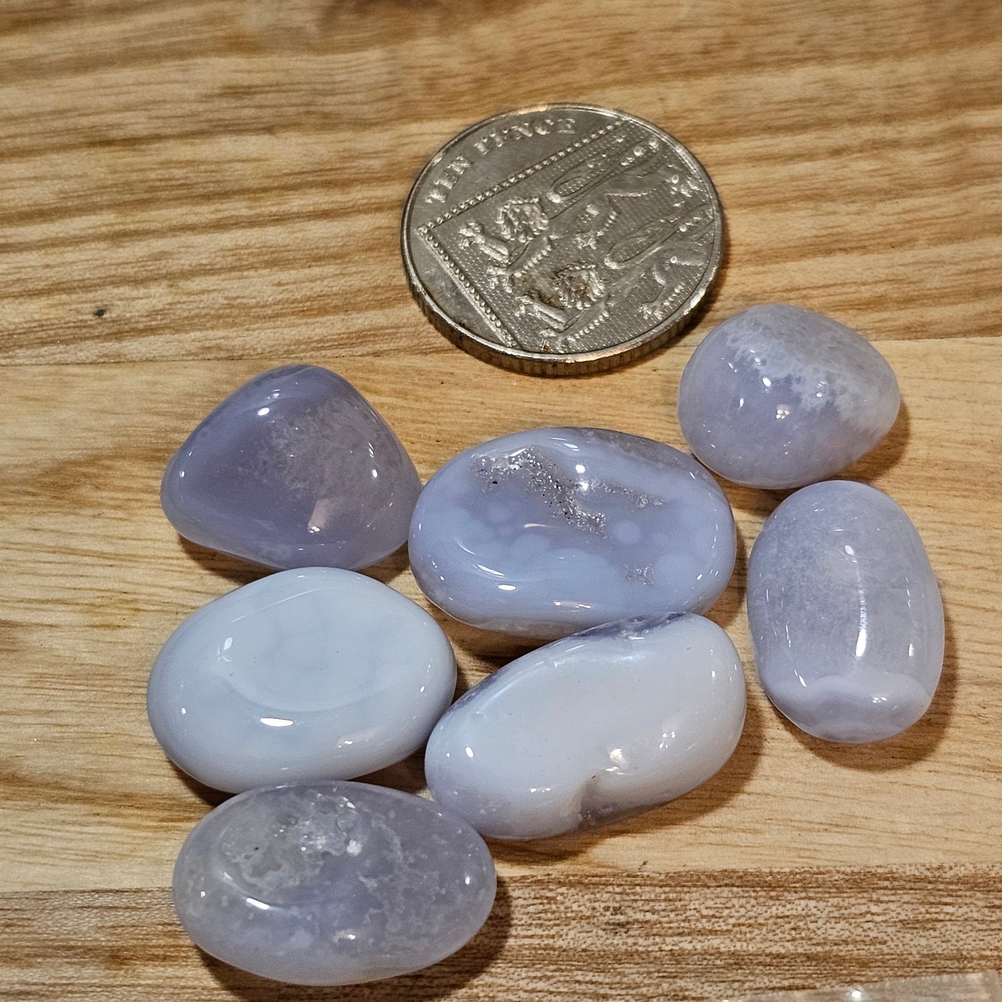 Blue Chalcedony Tumblestone (A Grade)