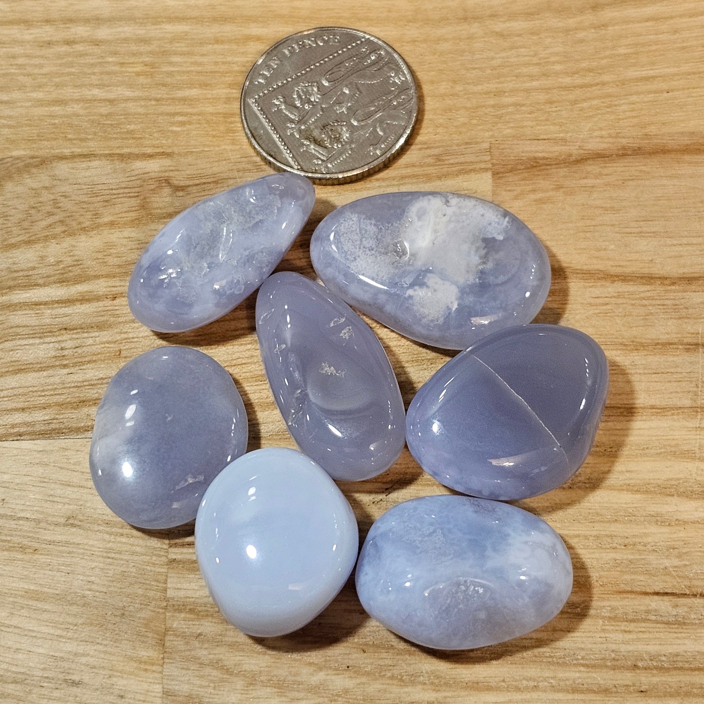 Blue Chalcedony Tumblestone (A Grade)