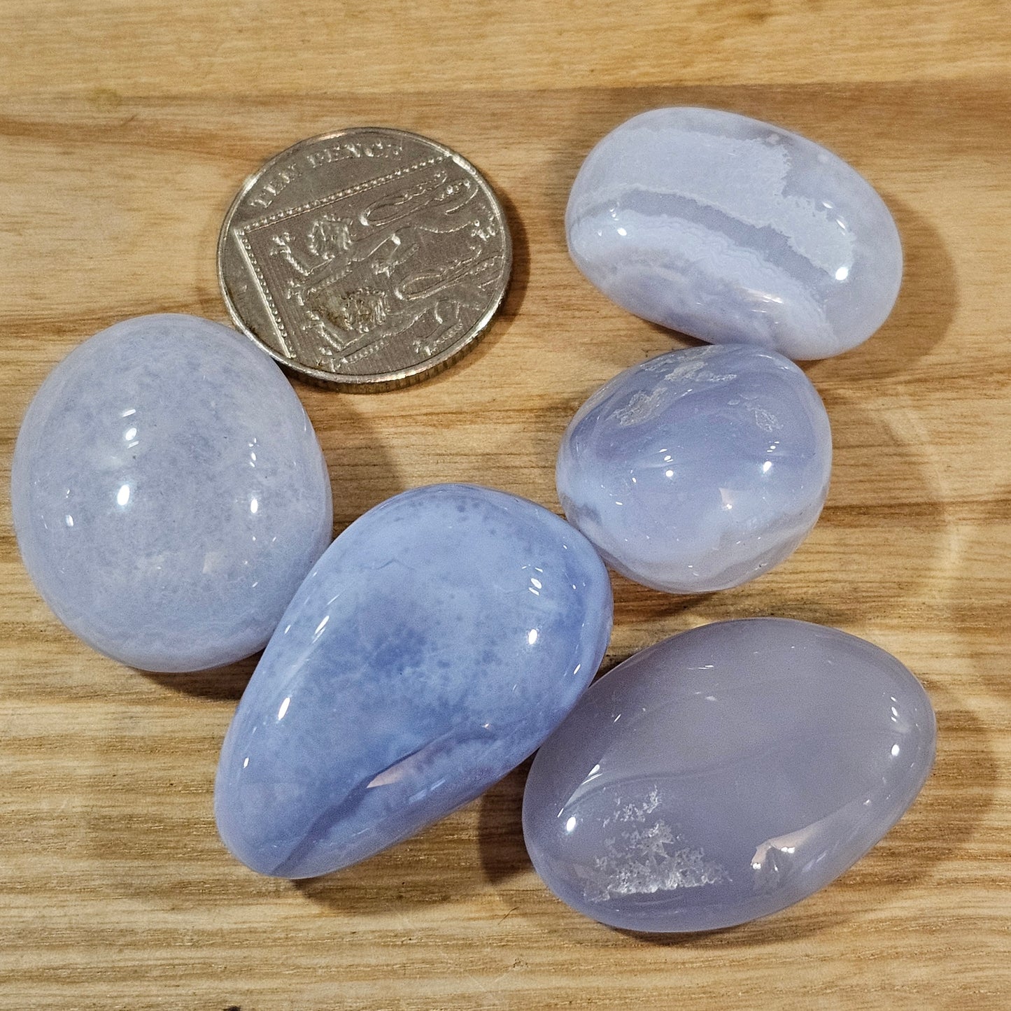 Blue Chalcedony Tumblestone (A Grade)