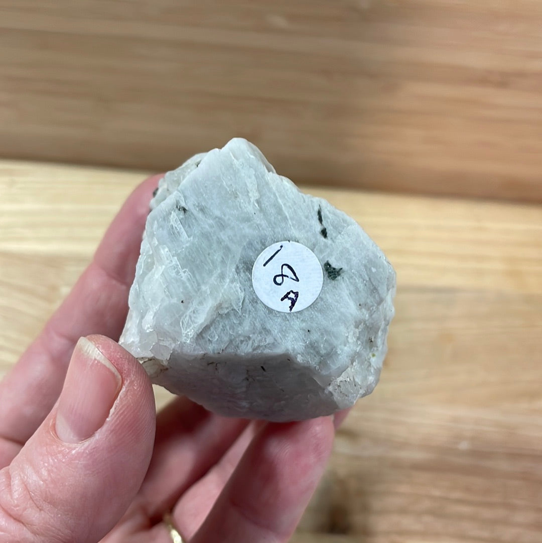 Rainbow Moonstone Raw with Cut and Polished Point