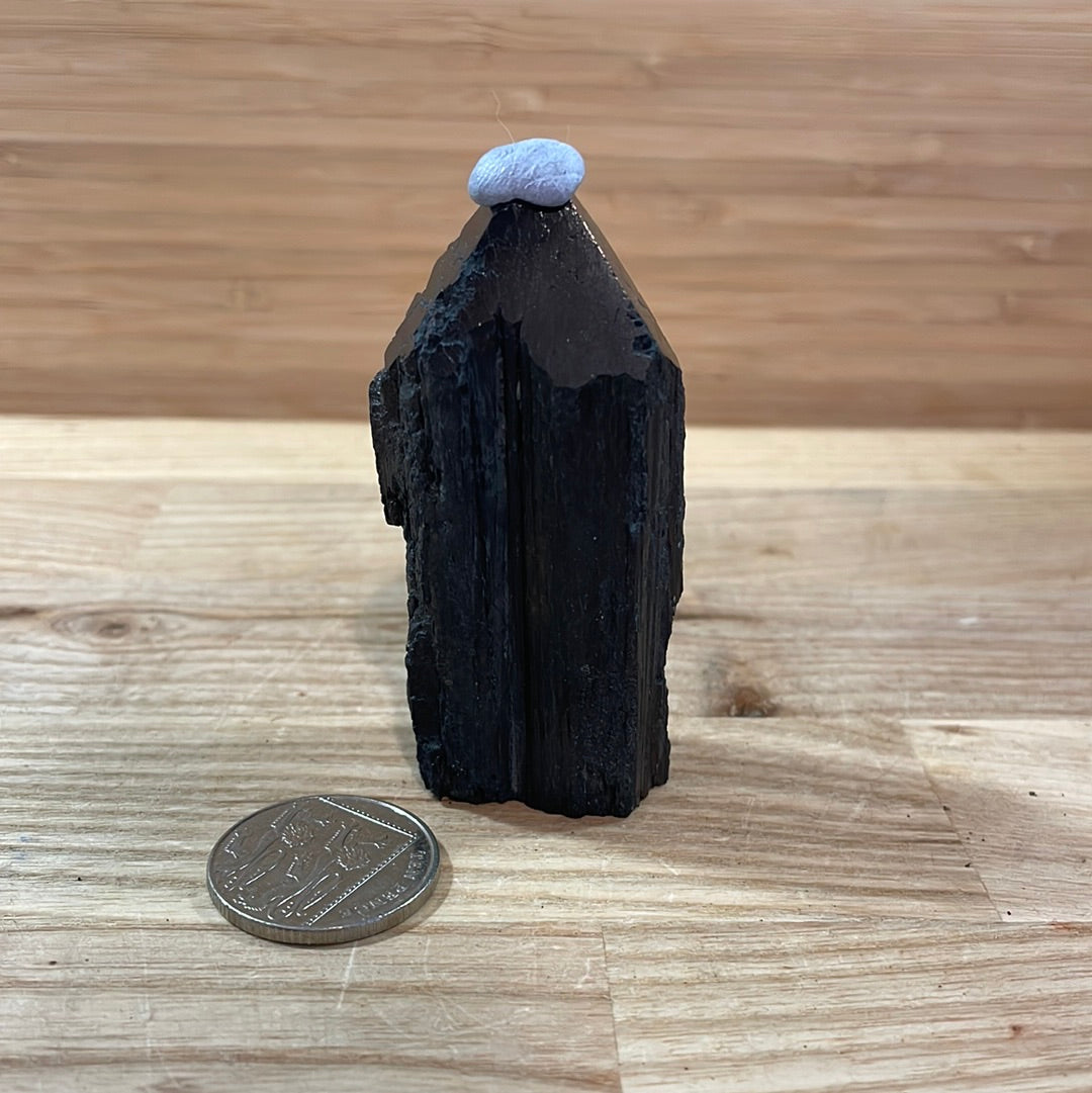Black Tourmaline Raw and Polished Point