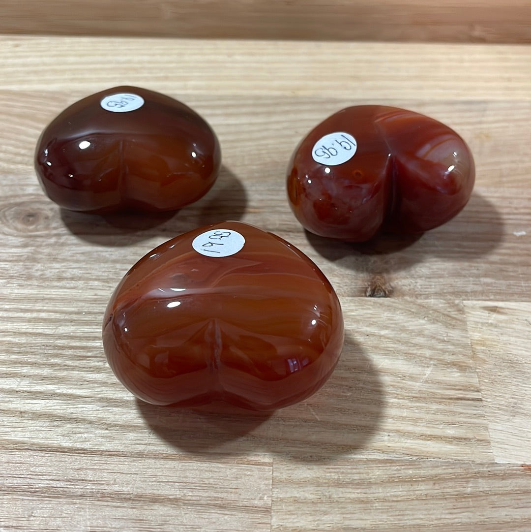 Carnelian Puffy Heart