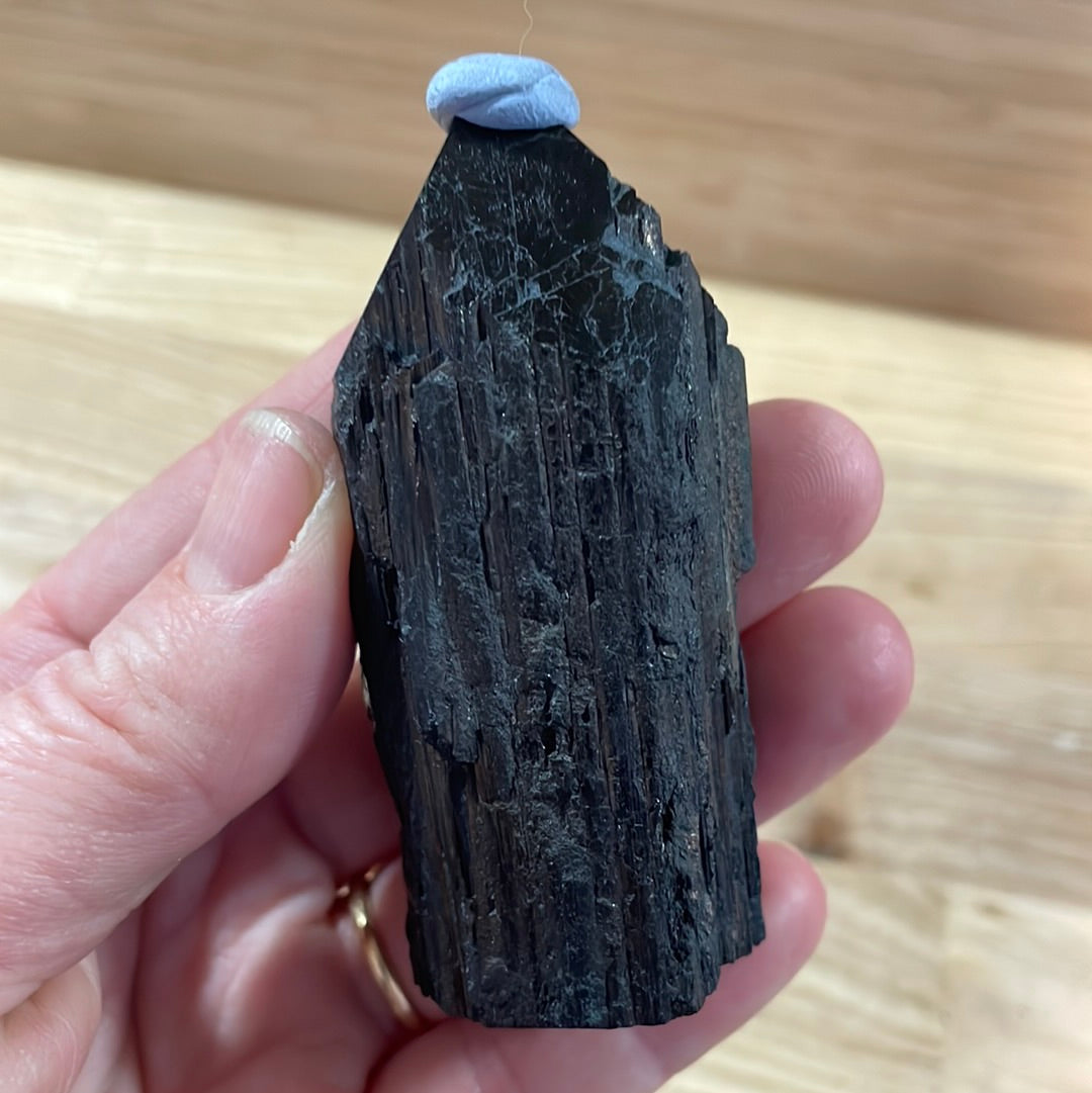 Black Tourmaline Raw and Polished Point
