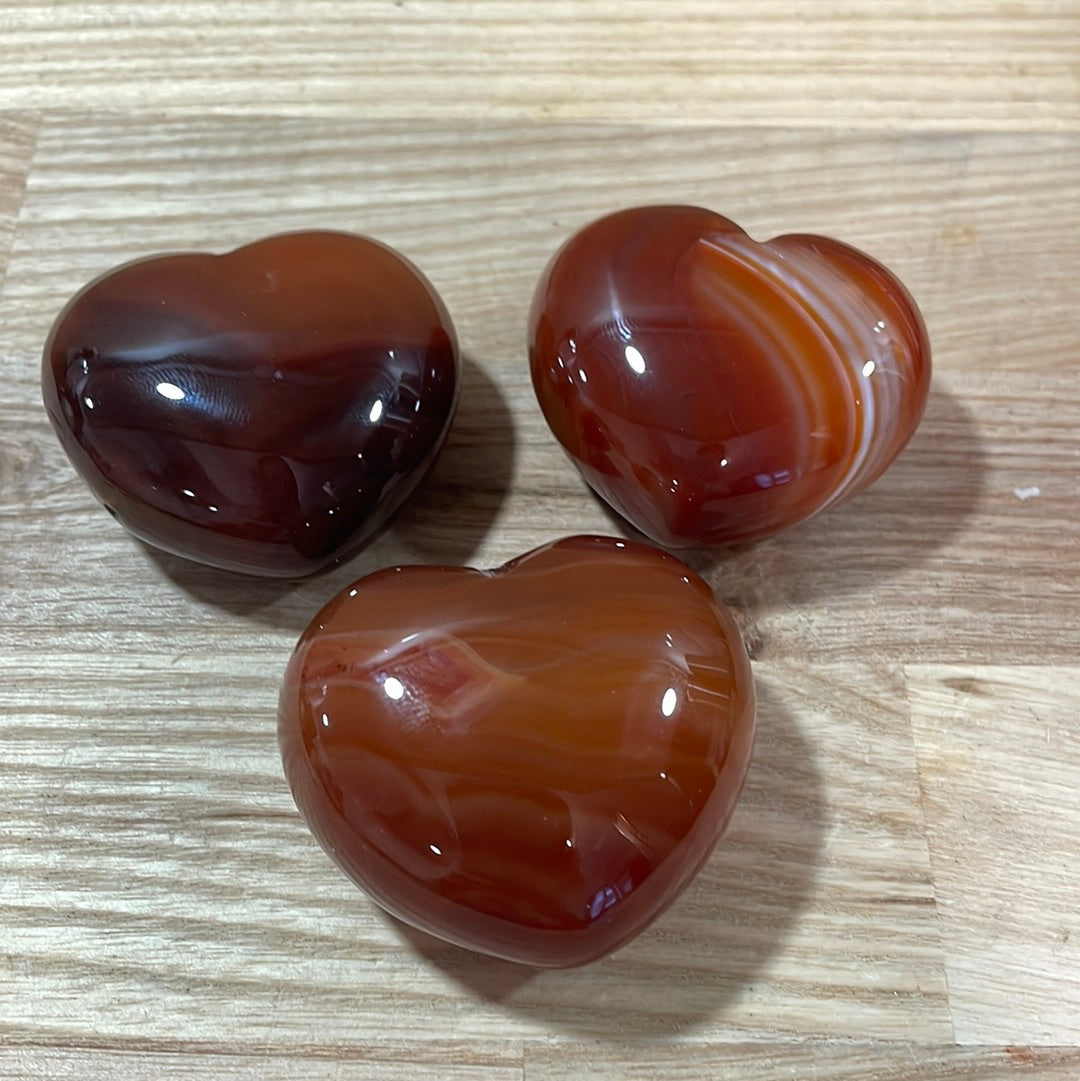 Carnelian Puffy Heart