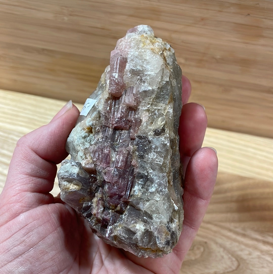 Pink Tourmaline in Quartz Matrix