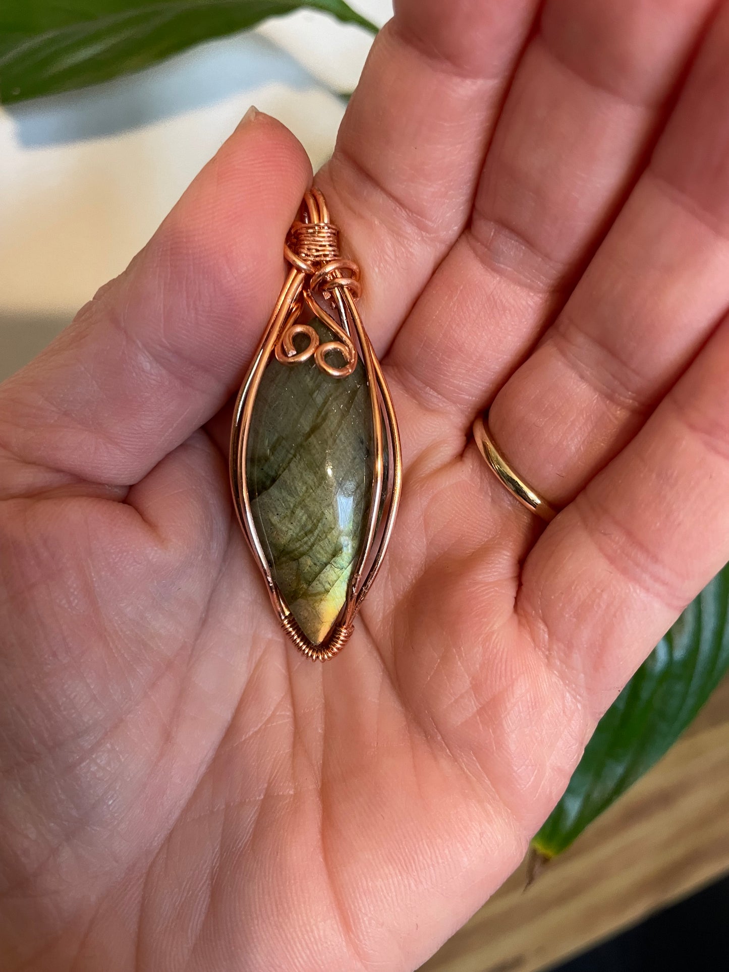 Wire Wrapped Labradorite Pendant