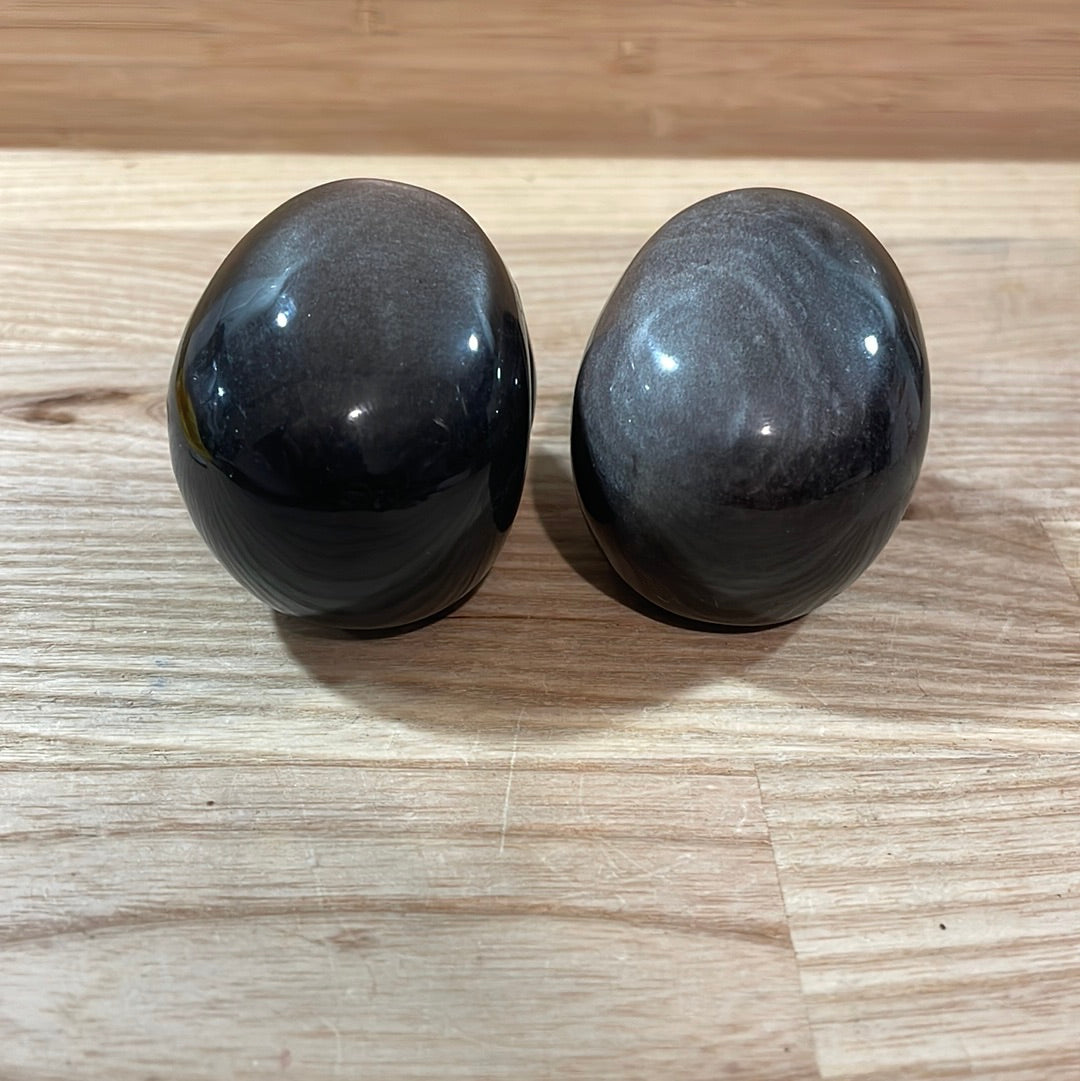 'Silver' Sheen Obsidian Skulls