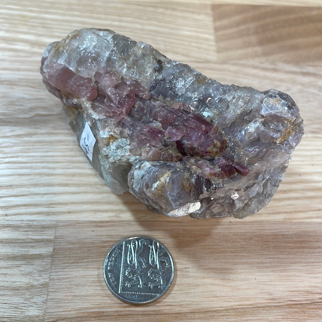 Pink Tourmaline in Quartz Matrix