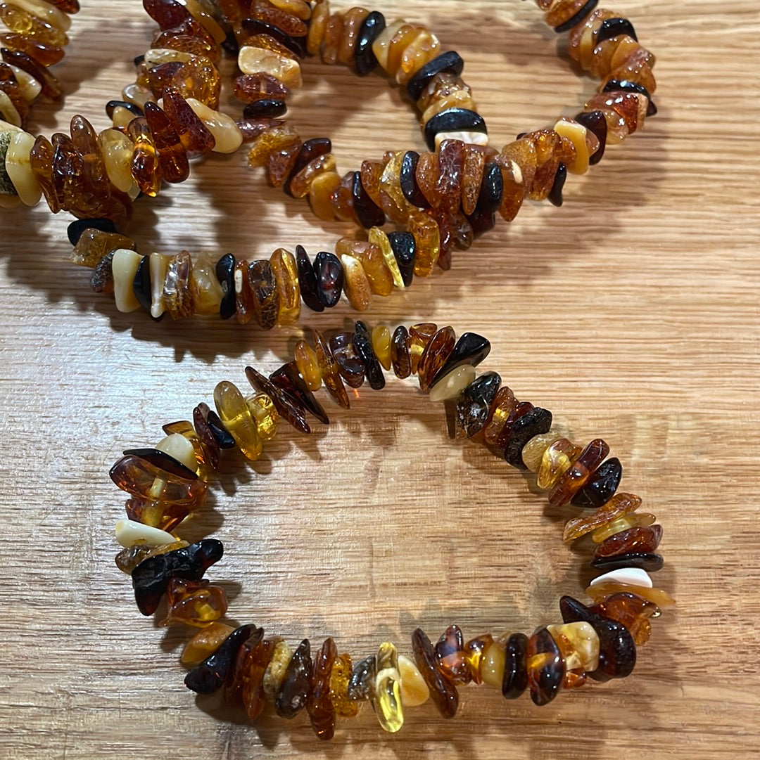 Mixed Amber Chip Bracelet