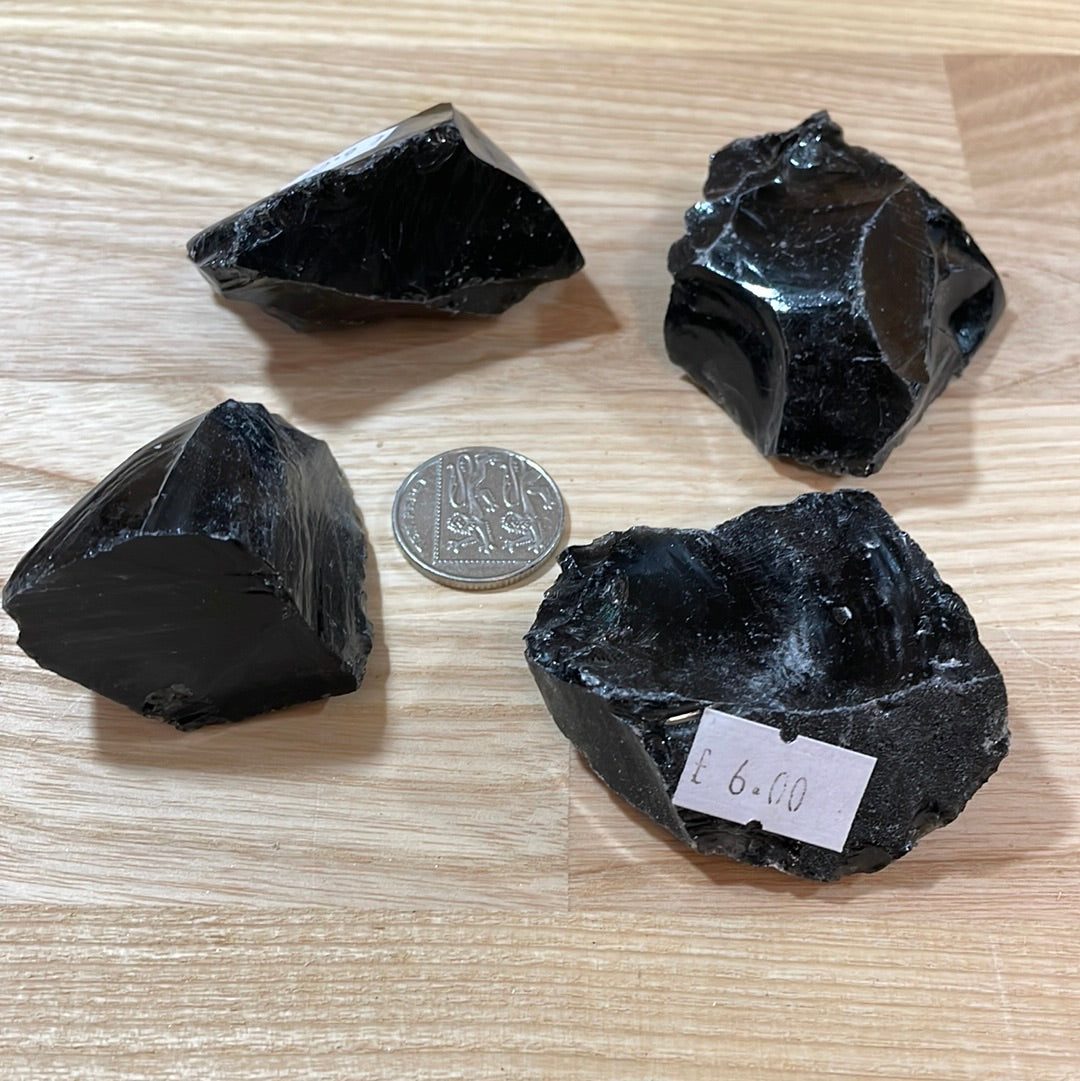 Black Obsidian Raw pieces
