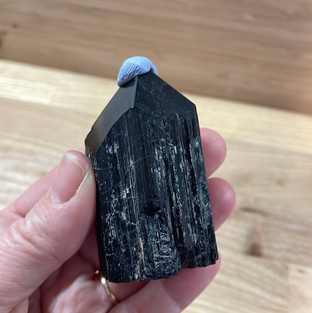Black Tourmaline Raw and Polished Point