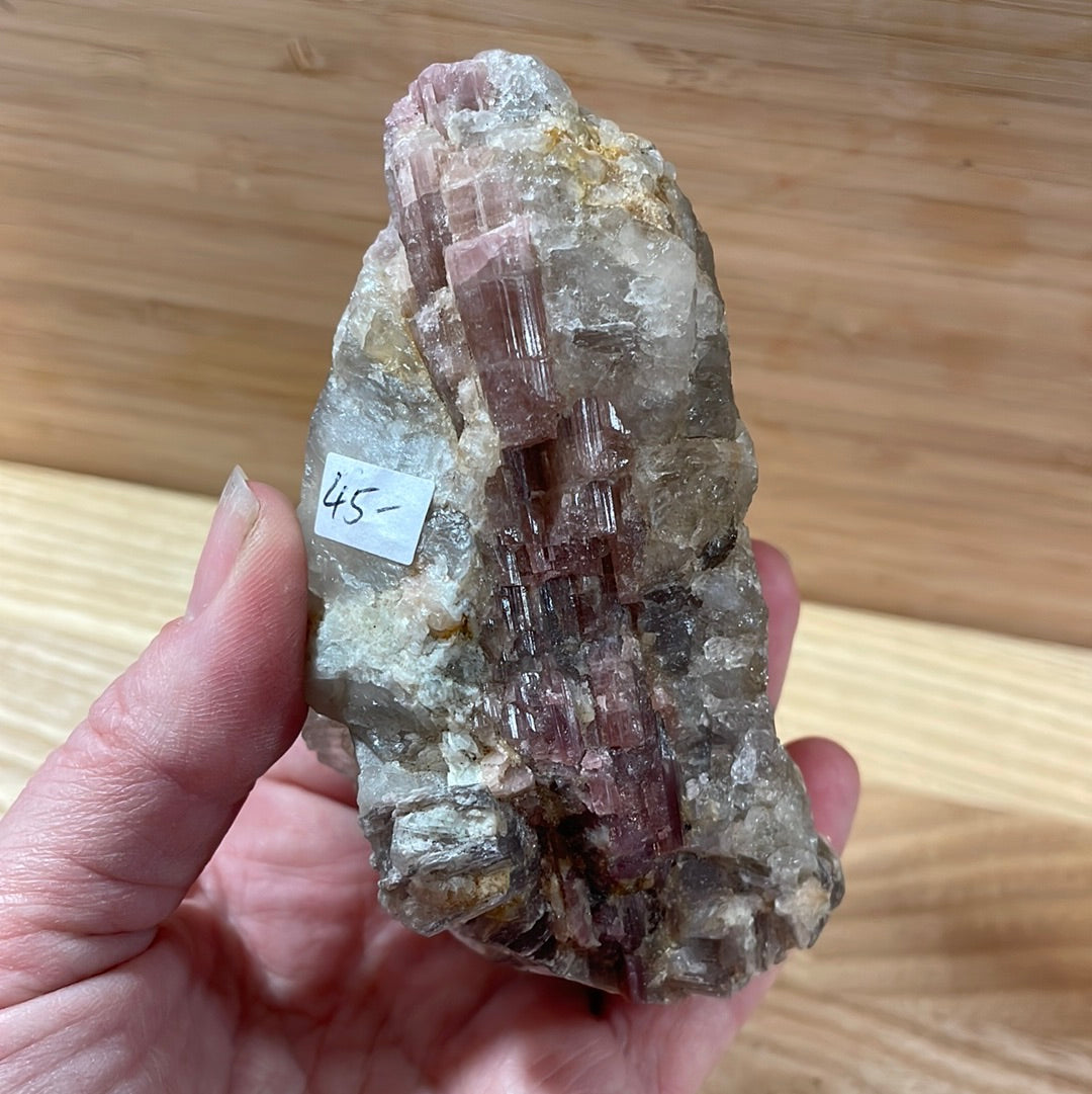 Pink Tourmaline in Quartz Matrix
