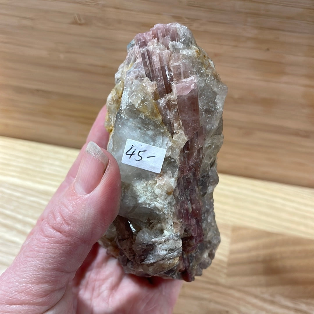 Pink Tourmaline in Quartz Matrix