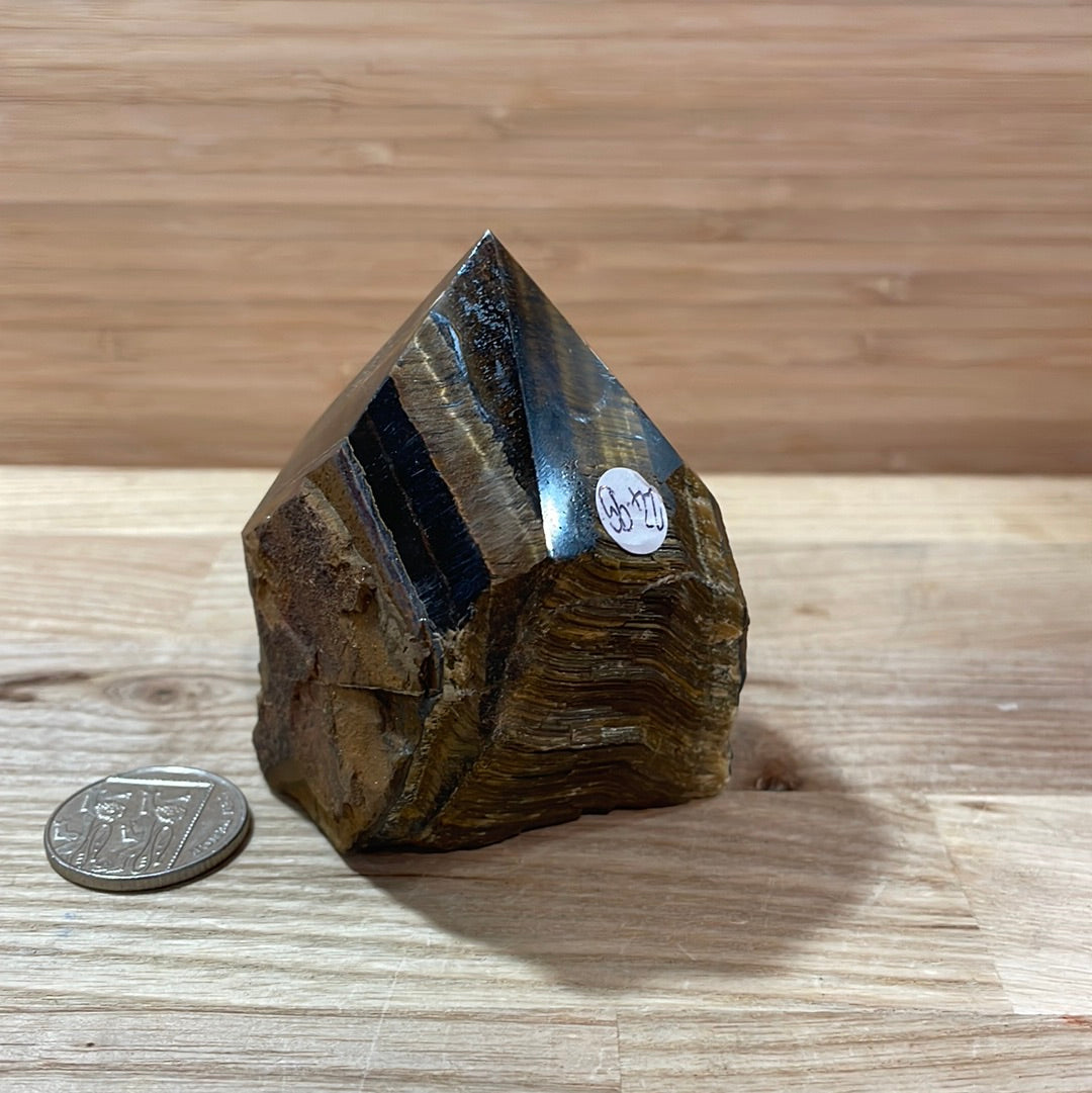Tigers Eye Gold Raw and Polished Point