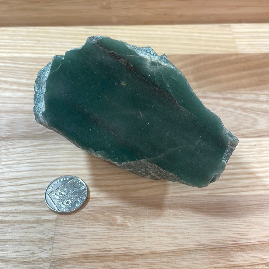 Green Aventurine Raw with Polished side