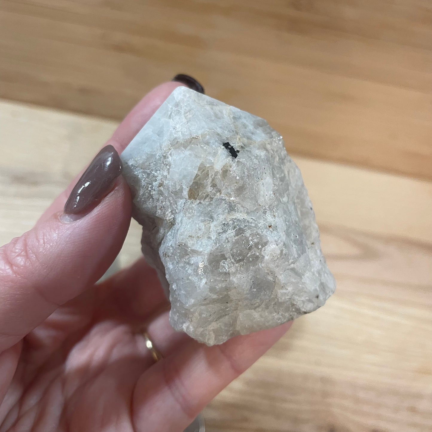 Rainbow Moonstone Raw with Cut and Polished Point