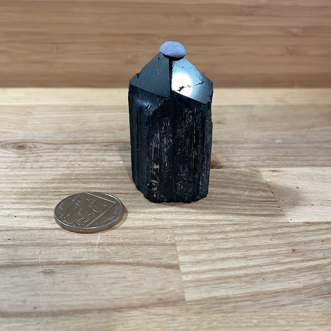 Black Tourmaline Raw and Polished Point