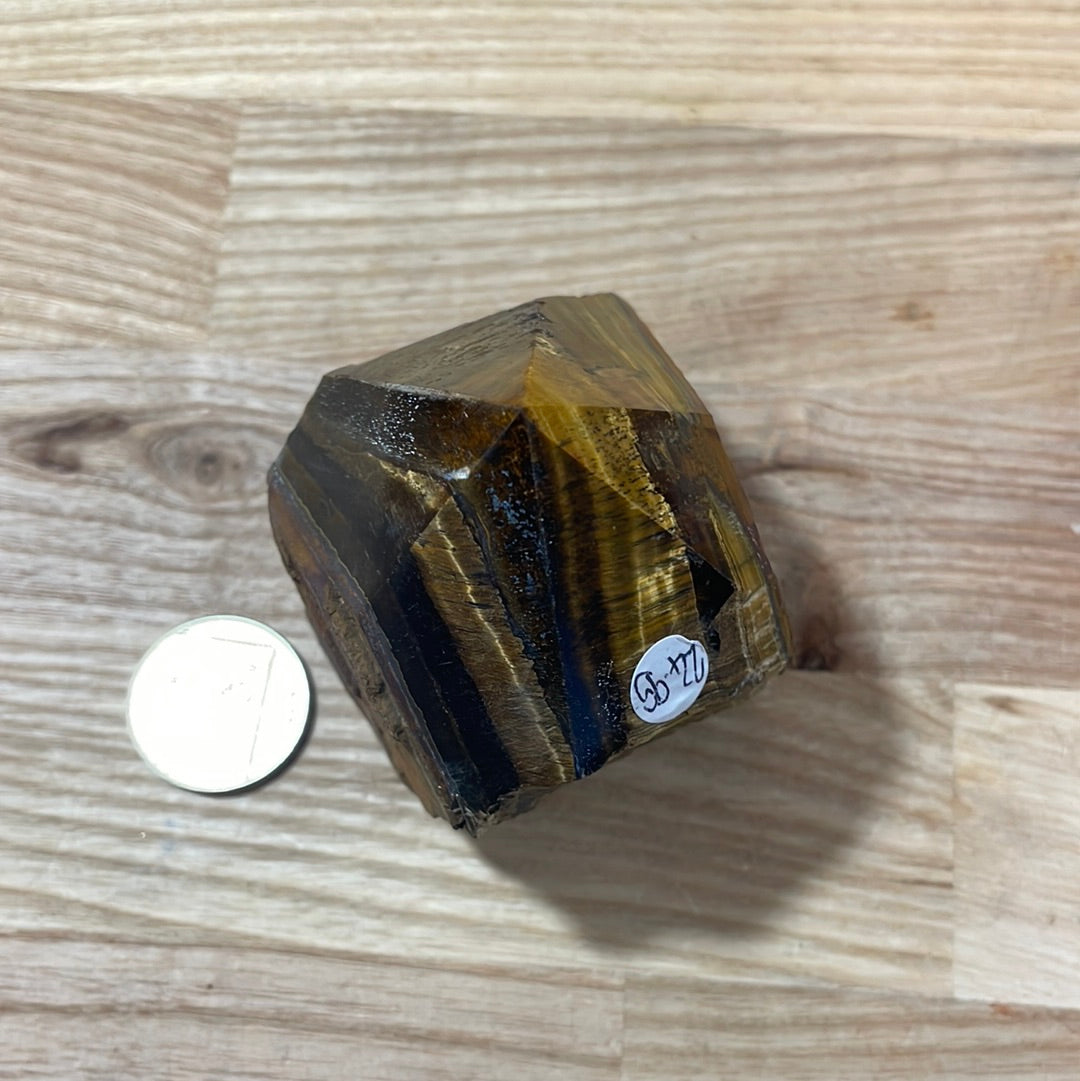 Tigers Eye Gold Raw and Polished Point