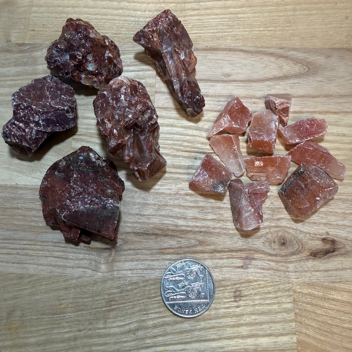 Red Calcite Pieces