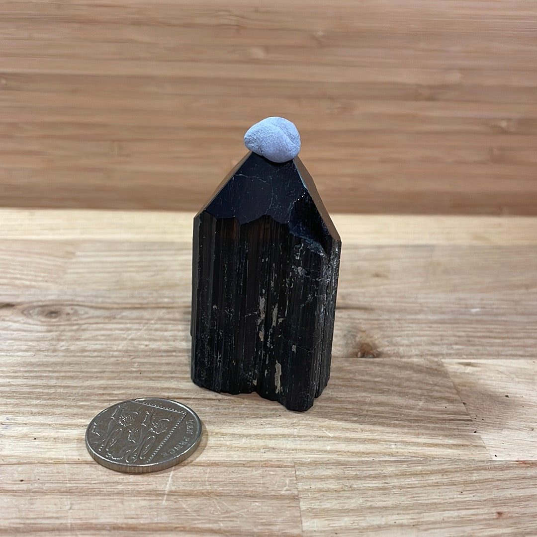 Black Tourmaline Raw and Polished Point