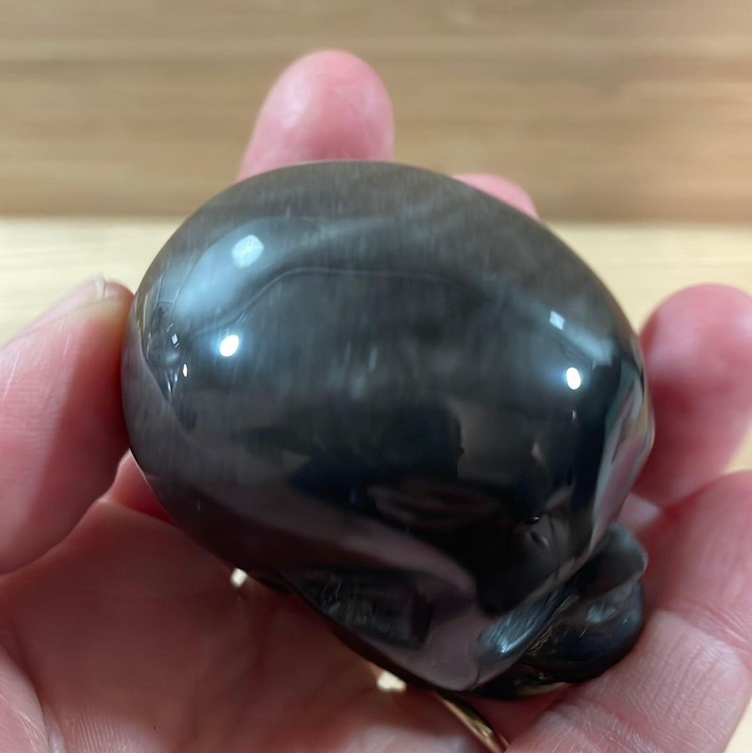 'Silver' Sheen Obsidian Skulls