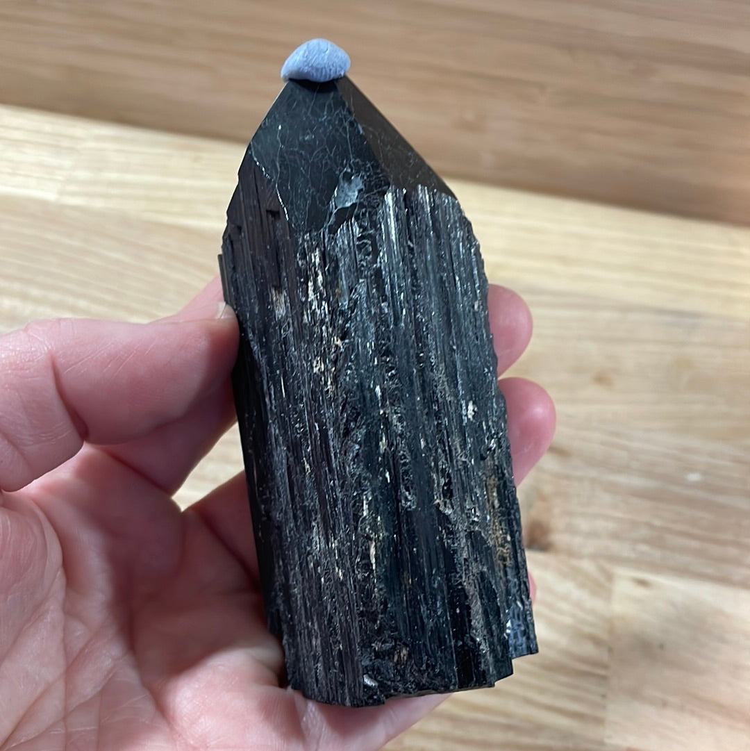 Black Tourmaline Raw and Polished Point