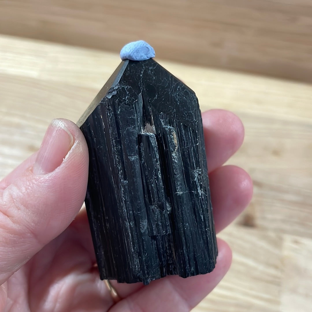 Black Tourmaline Raw and Polished Point