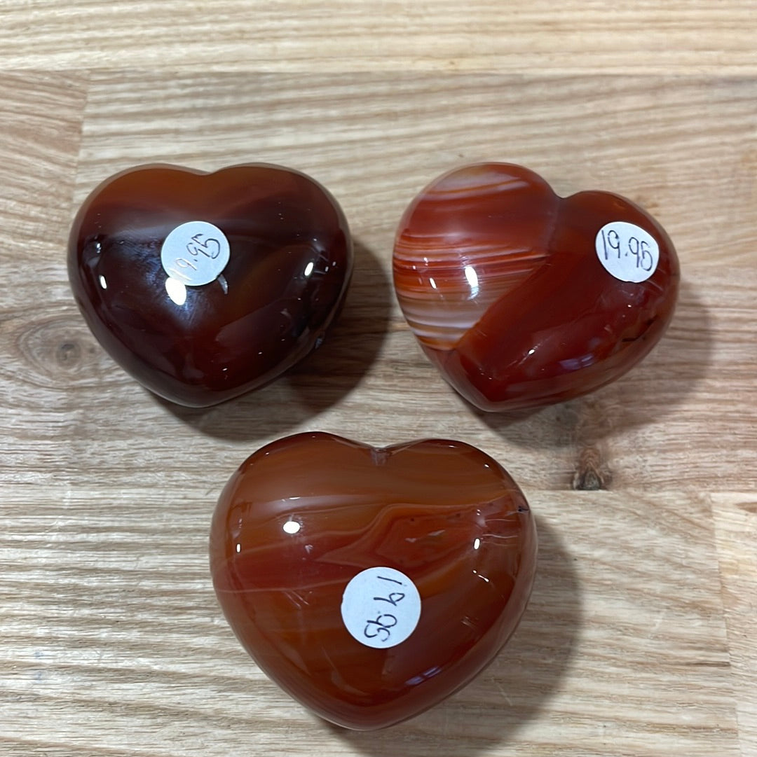Carnelian Puffy Heart