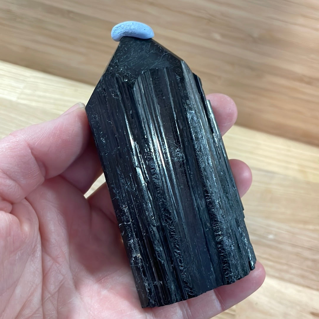 Black Tourmaline Raw and Polished Point