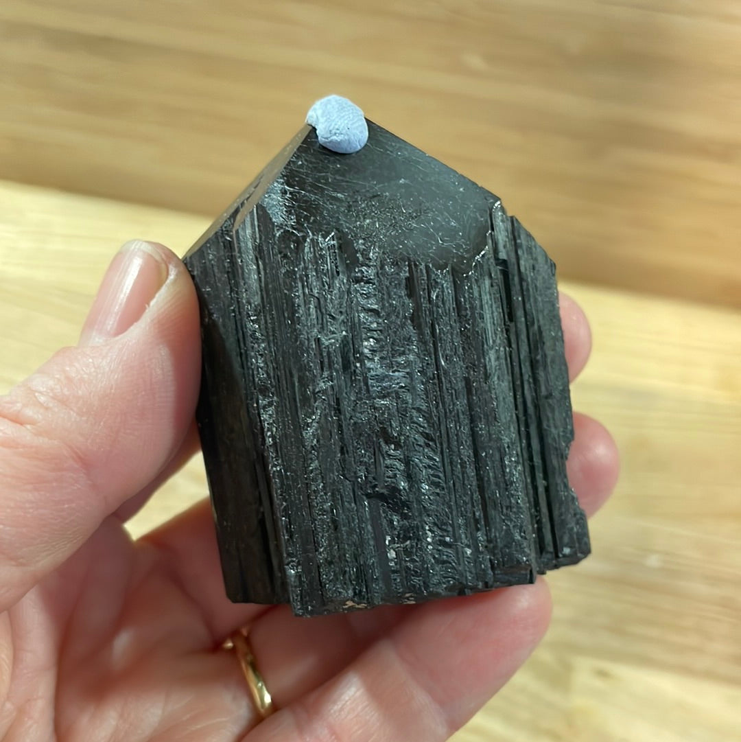 Black Tourmaline Raw and Polished Point