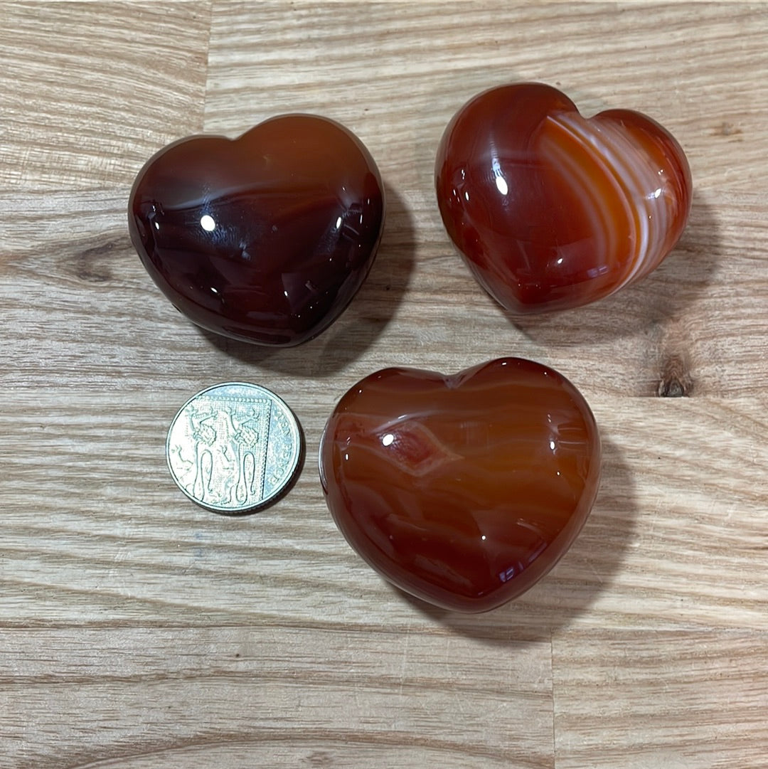 Carnelian Puffy Heart