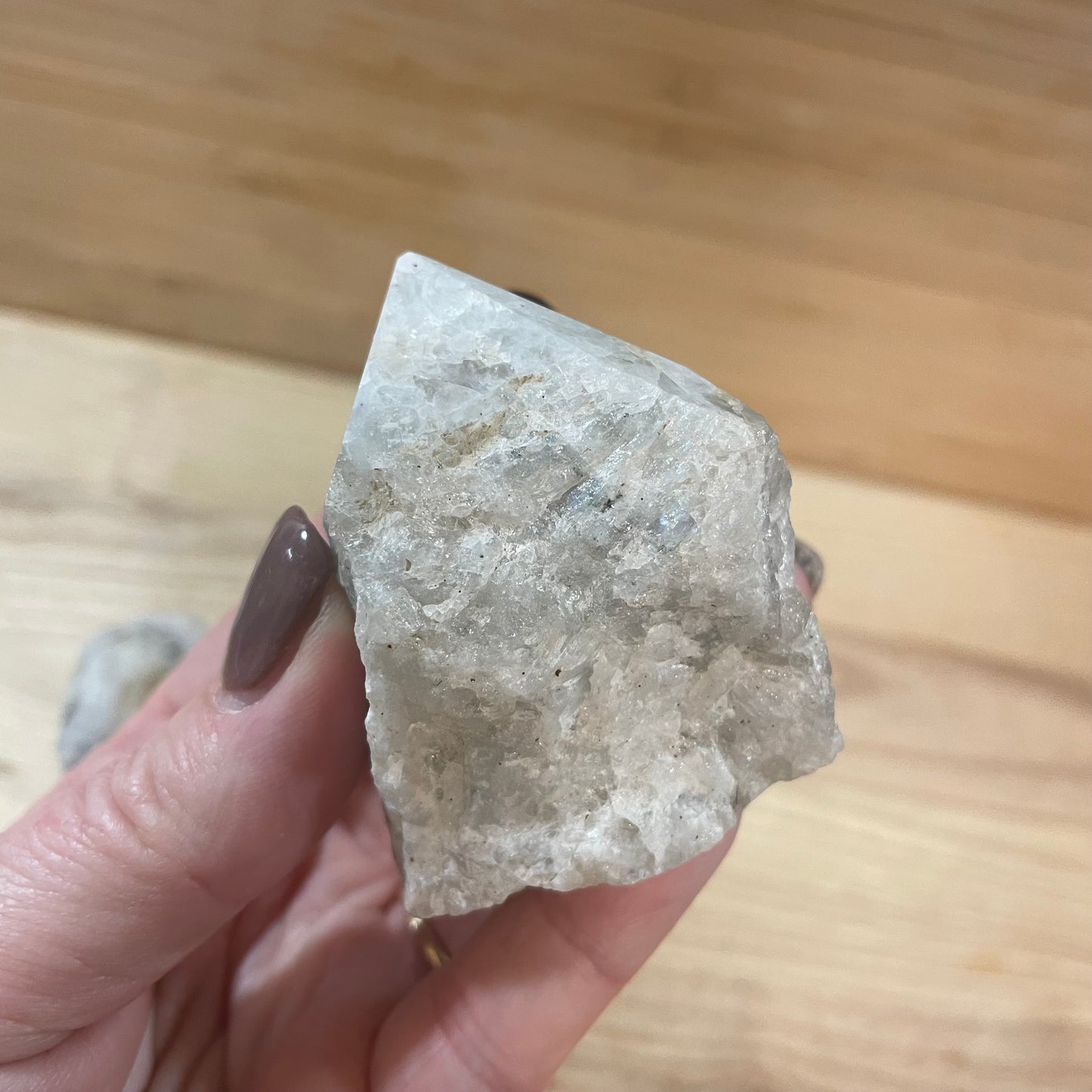 Rainbow Moonstone Raw with Cut and Polished Point