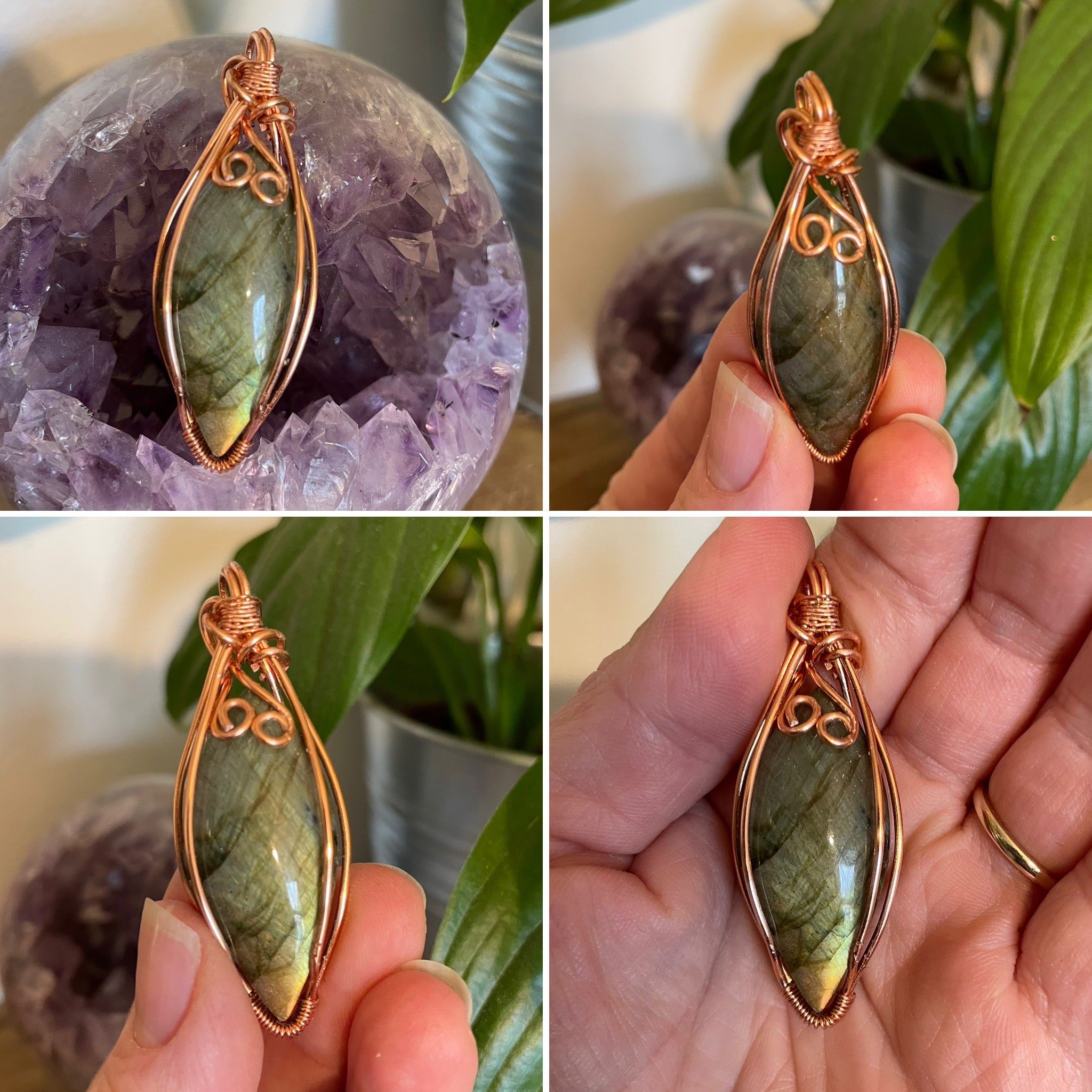 Wire Wrapped Labradorite Pendant – The Kent Crystal Cave