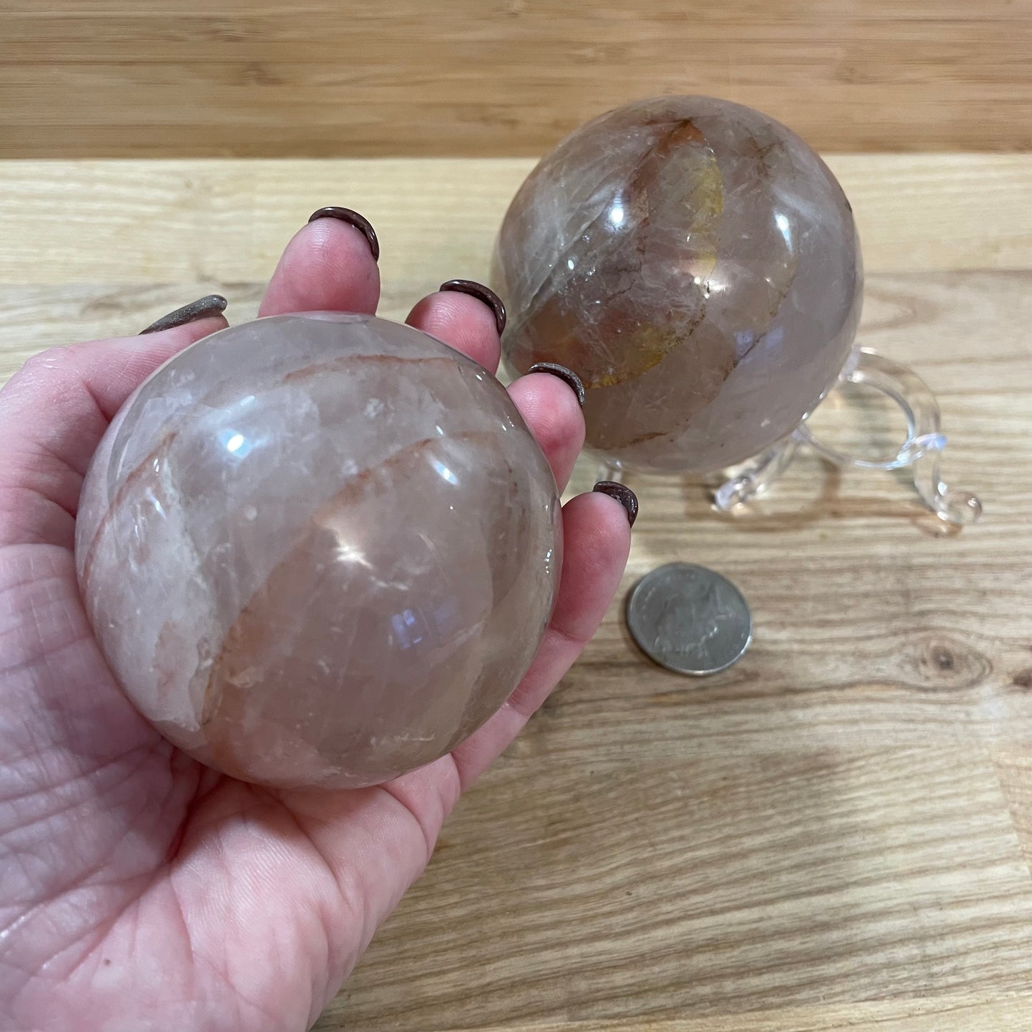 Hematoid Quartz Spheres (approx 70cm)