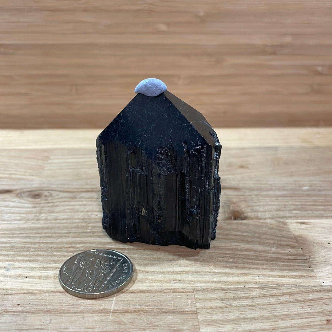Black Tourmaline Raw and Polished Point